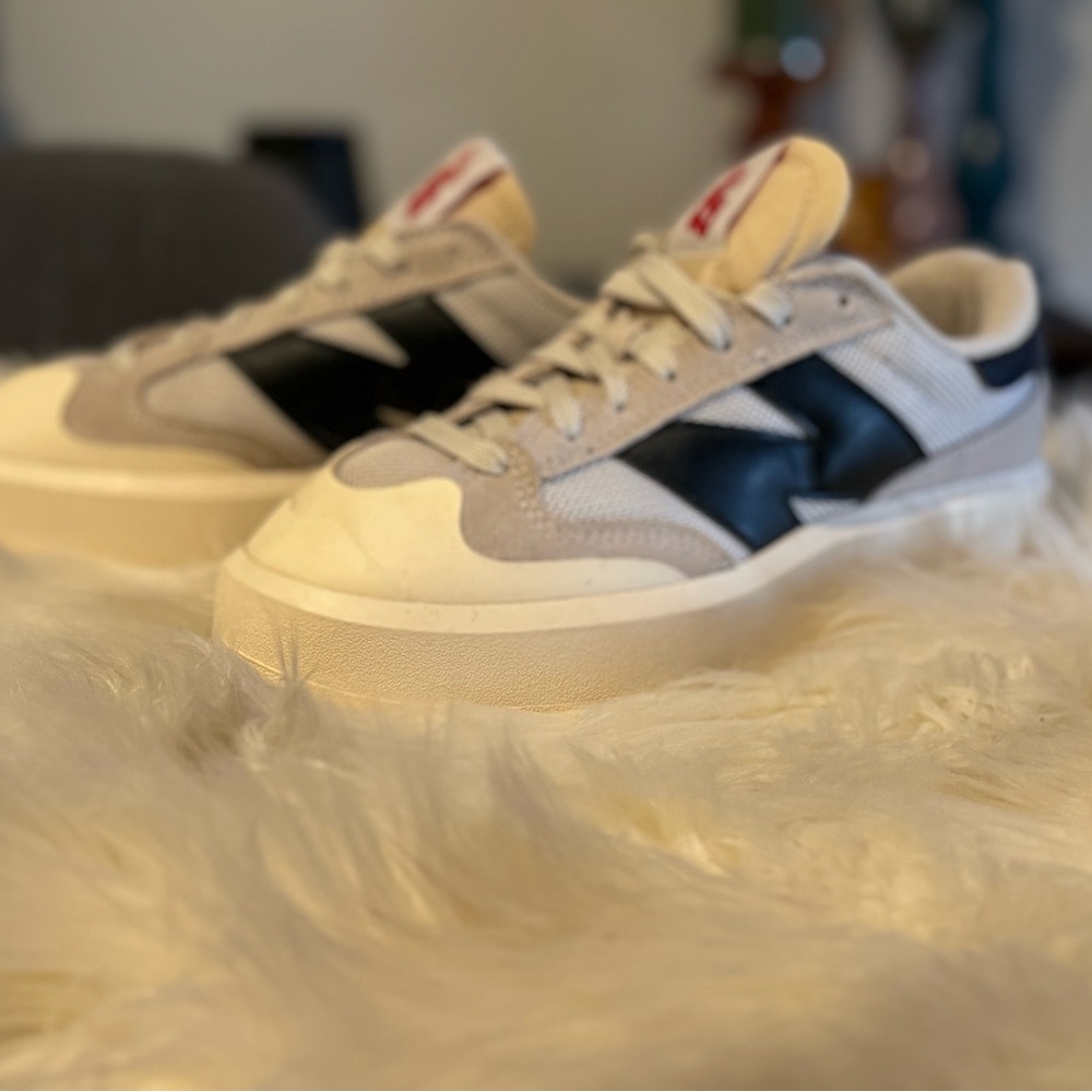 New Balance CT302 platform sneaker in moonbeam+black